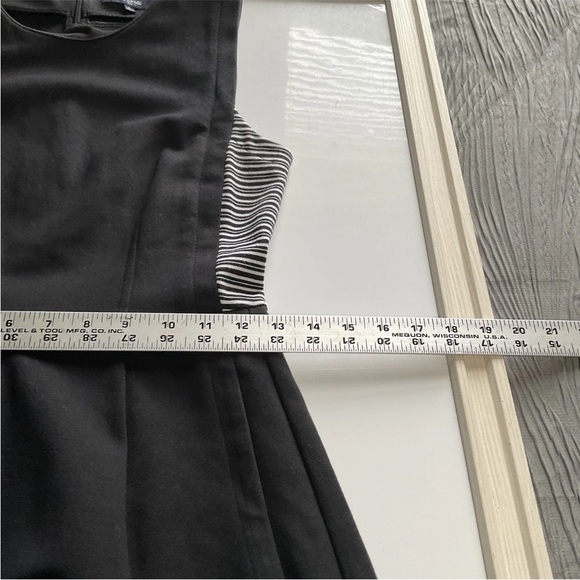 Madewell Black Sleeveless Fit & Flare Mini Dress with Striped Side Panels Size 0 - Picture 9 of 11
